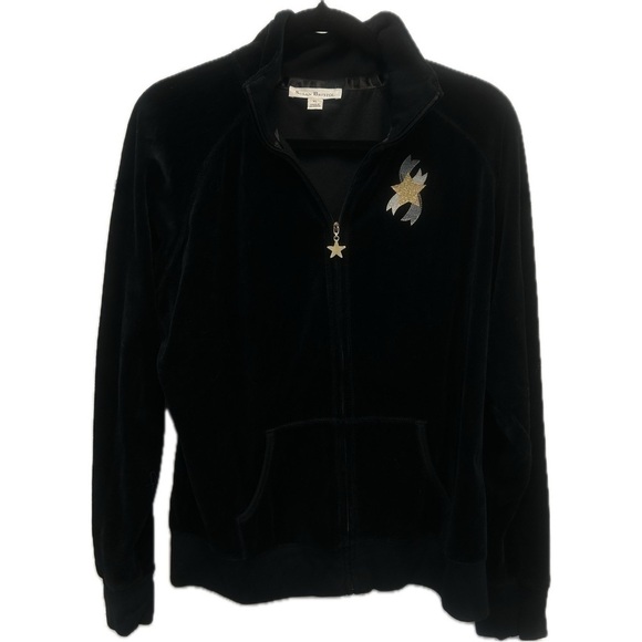 Susan Bristol The Magic of Christmas Black Zip Jacket Size XL - Picture 2 of 5